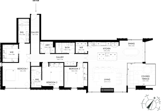 Floor Plan - Apartment 105 - One Saint Stephens, Parnell, Auckland